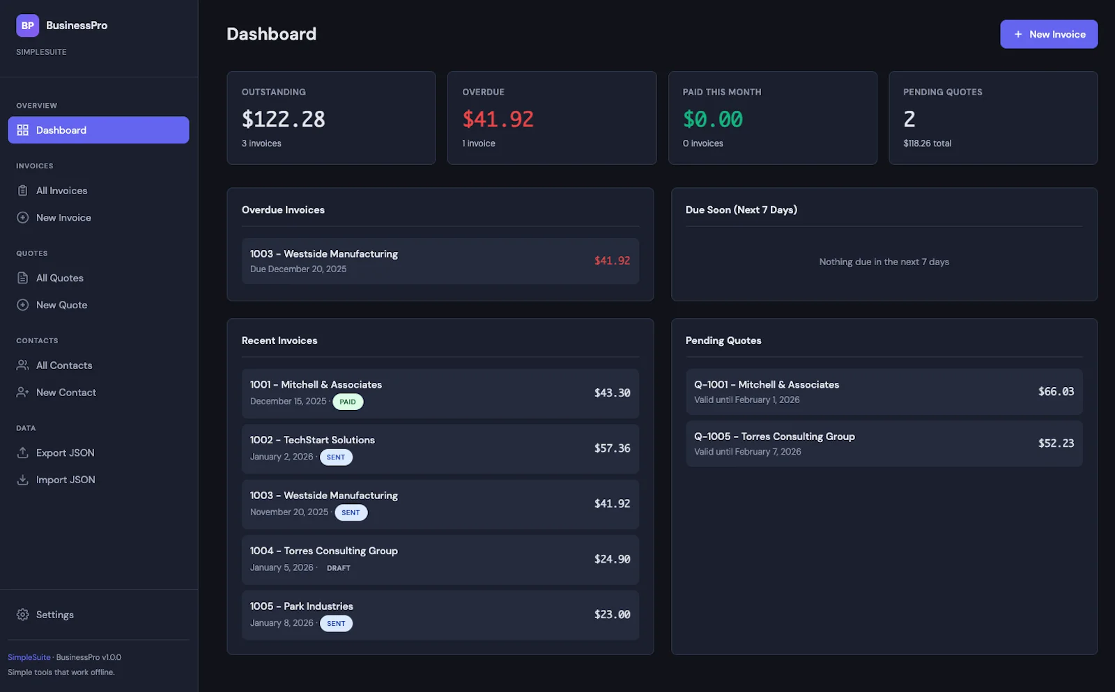 Contracts screenshot